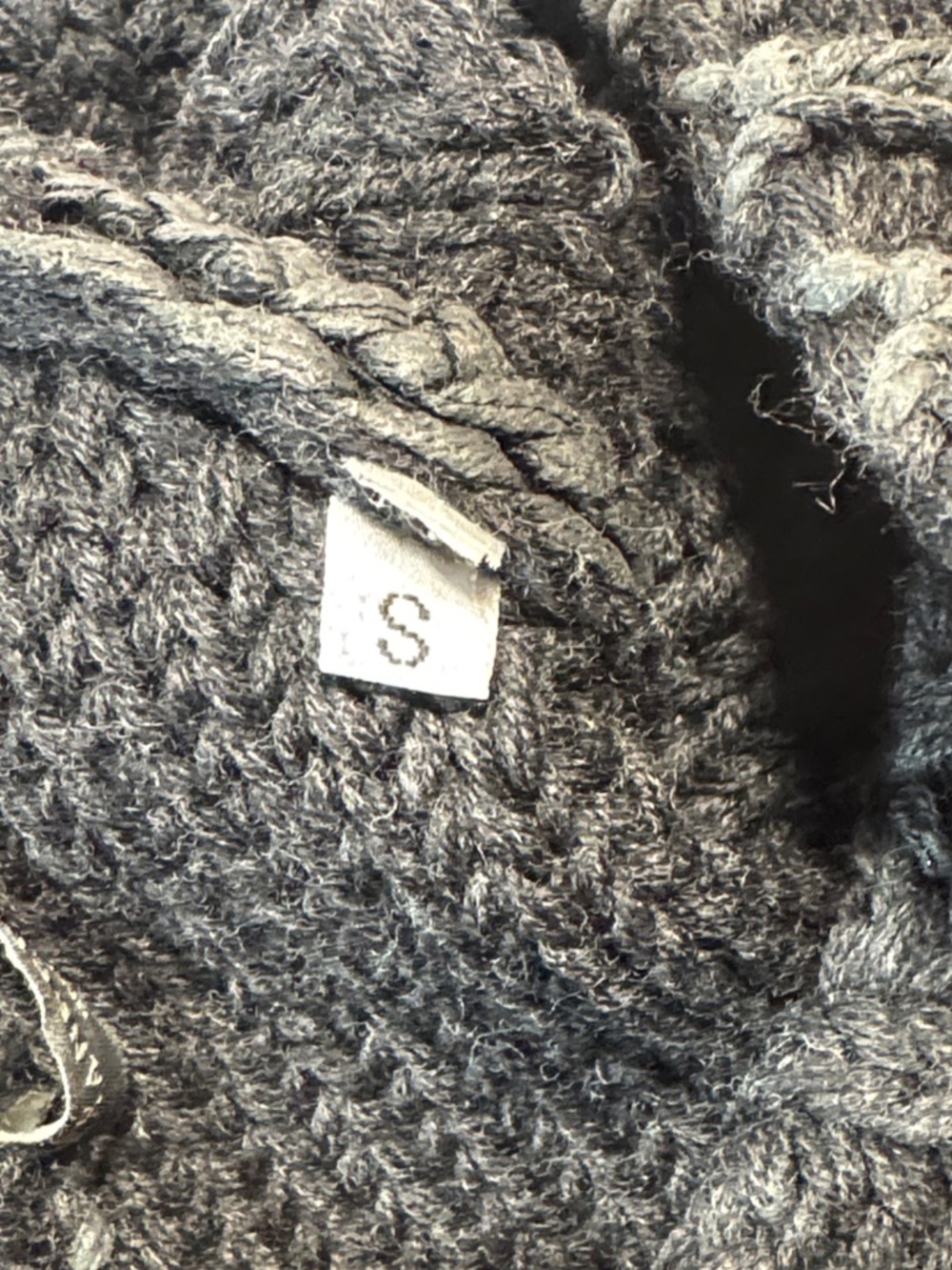 ALEXANDER McQUEEN 09 Dark Gray Cable-Knit Turtleneck Sweater Dress Distressed SM - Picture 12 of 16
